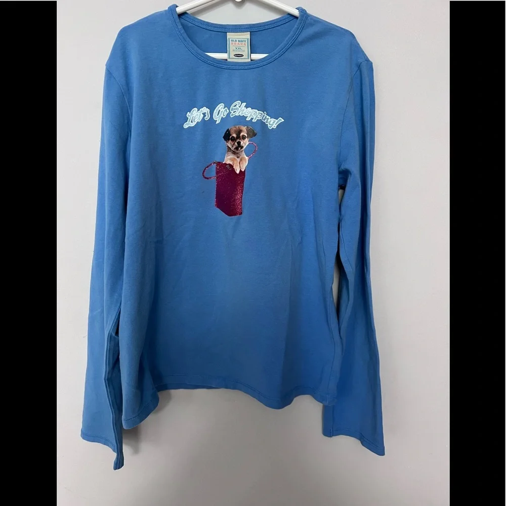 Old Navy Blue Kids Shirt with Dog Graphic